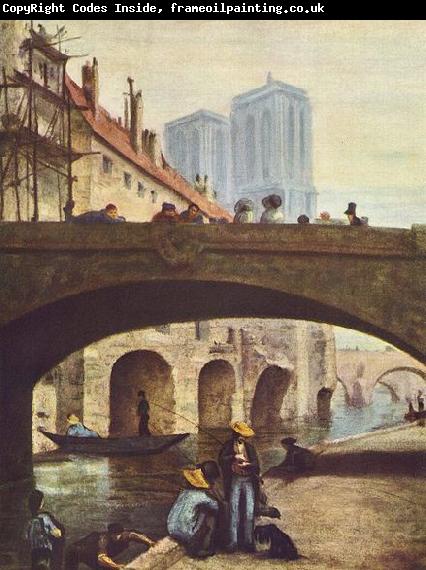 Honore Daumier Der Kunstler vor Notre-Dame